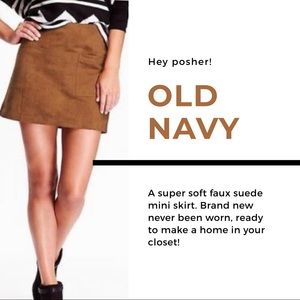 Suede zip up mini skirt